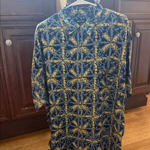 Puritan Blue and Yellow Floral Shirt